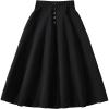 imageSOLY HUX Girls High Waisted Midi Skirts Button A Line Flowy Flared Elegant SkirtPure Black