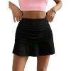 imageSOLY HUX Tennis Skirts for Women Ruffle Hem Skirt Athletic Golf Skorts Skirt with Shorts A Line Daily Workout SkirtsPure Black