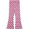 imageSOLY HUX Toddler Girls Checkered Flare Leggings High Waisted Bell Bottom Pants Workout Athletic TrousersPink and White