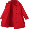 imageSOLY HUX Toddler Girls Double Breasted Long Sleeve Trench Coat Teddy Lined Outerwear Winter Pea CoatsSolid Red