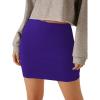 imageSOLY HUX Womens Elastic High Waist Bodycon Pencil Mini SkirtPure Royal Blue