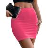 imageSOLY HUX Womens Elastic High Waist Bodycon Pencil Mini SkirtSolid Hot Pink