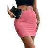 imageSOLY HUX Womens Elastic High Waist Bodycon Pencil Mini SkirtSummer Pink