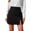 imageSOLY HUX Womens High Waisted Elegant Mini Skirts Side Slit Casual Work Office Short SkirtPure Black
