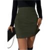 imageSOLY HUX Womens High Waisted Mini Corduroy Skirt Split Hem Business Casual Ribbed Knit SkirtsArmy Green