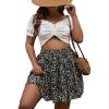imageSOLY HUX Womens Plus Size Ditsy Floral Print Ruffle Hem Skirt Summer Boho Mini SkirtsBlack Floral