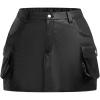 imageSOLY HUX Womens Plus Size Skirt Camo Print High Waisted Mini Cargo Skirts with PocketPure Black