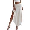 imageSOLY HUX Womens Ruched Asymmetrical Split Skirt Casual Maxi SkirtsPlain Apricot