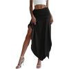 imageSOLY HUX Womens Ruched Asymmetrical Split Skirt Casual Maxi SkirtsPure Black