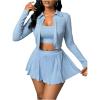 imageSOLY HUX Womens Sexy 2 Piece Mini Skirt Sets Birthday Club Outfits Rave Concert Partywear Tennis Outfits SetPure Blue