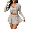 imageSOLY HUX Womens Sexy 2 Piece Mini Skirt Sets Birthday Club Outfits Rave Concert Partywear Tennis Outfits SetPure Khaki