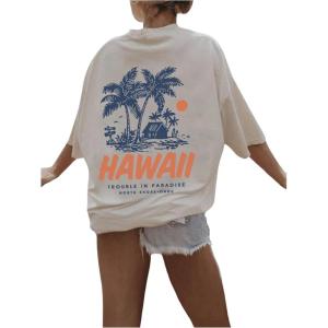 imageSOLY HUX Girls Graphic Tees Short Sleeve Hawaiian T Shirt Summer Casual Vacation TopsWhite Letter