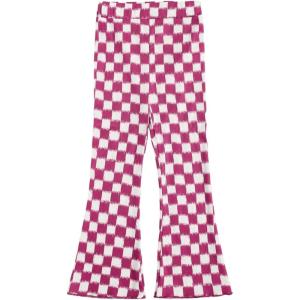 imageSOLY HUX Toddler Girls Checkered Flare Leggings High Waisted Bell Bottom Pants Workout Athletic TrousersPink and White