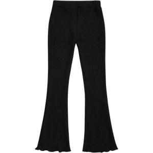 imageSOLY HUX Toddler Girls Checkered Flare Leggings High Waisted Bell Bottom Pants Workout Athletic TrousersPure Black