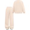imageSOLY HUX Cute Clothes for Girls Sweatsuit Sets Crewneck Casual Sweatpants 2 Piece Outfits Sweatshirt and PantsApricot Black Letter