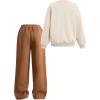 imageSOLY HUX Cute Clothes for Girls Sweatsuit Sets Crewneck Casual Sweatpants 2 Piece Outfits Sweatshirt and PantsBeige Brown Leopard