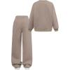 imageSOLY HUX Cute Clothes for Girls Sweatsuit Sets Crewneck Casual Sweatpants 2 Piece Outfits Sweatshirt and PantsKhaki Letter