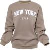 imageSOLY HUX Cute Clothes for Girls Sweatsuit Sets Crewneck Casual Sweatpants 2 Piece Outfits Sweatshirt and PantsKhaki Letter