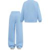 imageSOLY HUX Cute Clothes for Girls Sweatsuit Sets Crewneck Casual Sweatpants 2 Piece Outfits Sweatshirt and PantsLight Blue Letter