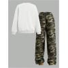 imageSOLY HUX Cute Clothes for Girls Sweatsuit Sets Crewneck Casual Sweatpants 2 Piece Outfits Sweatshirt and PantsWhite Green Camo