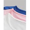imageSOLY HUX Girls 3 Piece T Shirt Crew Neck Long Sleeve Ruched Crop Tops Slim Fit Solid Basic TeeBlue Pink and White