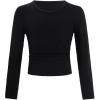 imageSOLY HUX Girls 3 Piece T Shirt Crew Neck Long Sleeve Ruched Crop Tops Slim Fit Solid Basic TeeMulti