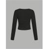imageSOLY HUX Girls 3 Piece T Shirt Crew Neck Long Sleeve Ruched Crop Tops Slim Fit Solid Basic TeeMulticoloured