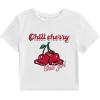 imageSOLY HUX Girls Graphic Tees Cute Printed TShirts Short Sleeve Crewneck Summer Shirt TopsWhite Letter Cherry
