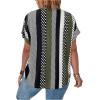 imageSOLY HUX Womens Plus Size Boho Short Sleeve Blouse V Neck Printed Casual Shirt TopsBlack Green Multi
