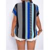 imageSOLY HUX Womens Plus Size Boho Short Sleeve Blouse V Neck Printed Casual Shirt TopsBlue Graphic