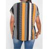 imageSOLY HUX Womens Plus Size Boho Short Sleeve Blouse V Neck Printed Casual Shirt TopsOrange Graphic
