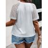 imageSOLY HUX Womens Plus Size Contrast Lace Short Sleeve Tee Round Neck Summer T Shirt TopsPlain Beige
