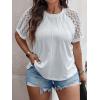 imageSOLY HUX Womens Plus Size Contrast Lace Short Sleeve Tee Round Neck Summer T Shirt TopsPlain Beige