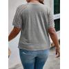 imageSOLY HUX Womens Plus Size Contrast Lace Short Sleeve Tee Round Neck Summer T Shirt TopsPlain Grey