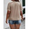 imageSOLY HUX Womens Plus Size Contrast Lace Short Sleeve Tee Round Neck Summer T Shirt TopsPlain Khaki