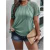 imageSOLY HUX Womens Plus Size Contrast Lace Short Sleeve Tee Round Neck Summer T Shirt TopsSolid Mint Green
