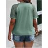 imageSOLY HUX Womens Plus Size Contrast Lace Short Sleeve Tee Round Neck Summer T Shirt TopsSolid Mint Green