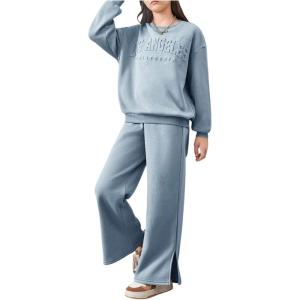 imageSOLY HUX Cute Clothes for Girls Sweatsuit Sets Crewneck Casual Sweatpants 2 Piece Outfits Sweatshirt and PantsLight Blue