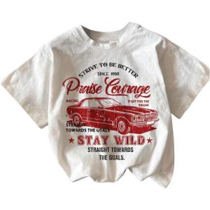 imageSOLY HUX Girls Graphic Tees Cute Printed TShirts Short Sleeve Crewneck Summer Shirt TopsWhite Car