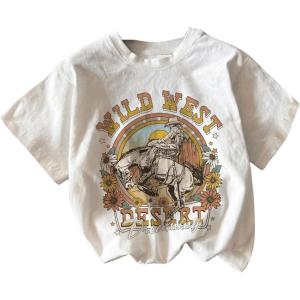 imageSOLY HUX Girls Graphic Tees Cute Printed TShirts Short Sleeve Crewneck Summer Shirt TopsWhite Horse