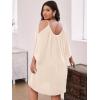 imageSOLY HUX Women Plus Size Summer Dress Cold Shoulder Short Sleeve Casual Loose Short DressesPlain Apricot