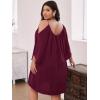imageSOLY HUX Women Plus Size Summer Dress Cold Shoulder Short Sleeve Casual Loose Short DressesPlain Dusty Purple