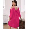 imageSOLY HUX Women Plus Size Summer Dress Cold Shoulder Short Sleeve Casual Loose Short DressesPlain Hot Pink