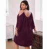 imageSOLY HUX Women Plus Size Summer Dress Cold Shoulder Short Sleeve Casual Loose Short DressesPlain Maroon