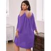 imageSOLY HUX Women Plus Size Summer Dress Cold Shoulder Short Sleeve Casual Loose Short DressesPlain Purple