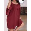 imageSOLY HUX Women Plus Size Summer Dress Cold Shoulder Short Sleeve Casual Loose Short DressesRed