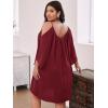 imageSOLY HUX Women Plus Size Summer Dress Cold Shoulder Short Sleeve Casual Loose Short DressesRed