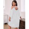 imageSOLY HUX Women Plus Size Summer Dress Cold Shoulder Short Sleeve Casual Loose Short DressesSolid White