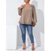 imageSOLY HUX Womens Plus Size Allover Print V Neck Bishop Long Sleeve Ruffle Hem Blouse TopsApricot Print