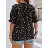 imageSOLY HUX Womens Plus Size Allover Printed Notched V Neck Short Sleeve Casual Blouse TopsMulticolored Floral